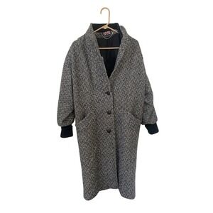 NYG New York Girl Size 6 Tweed Vintage Jacket Union Made Tag Wool 80s Black